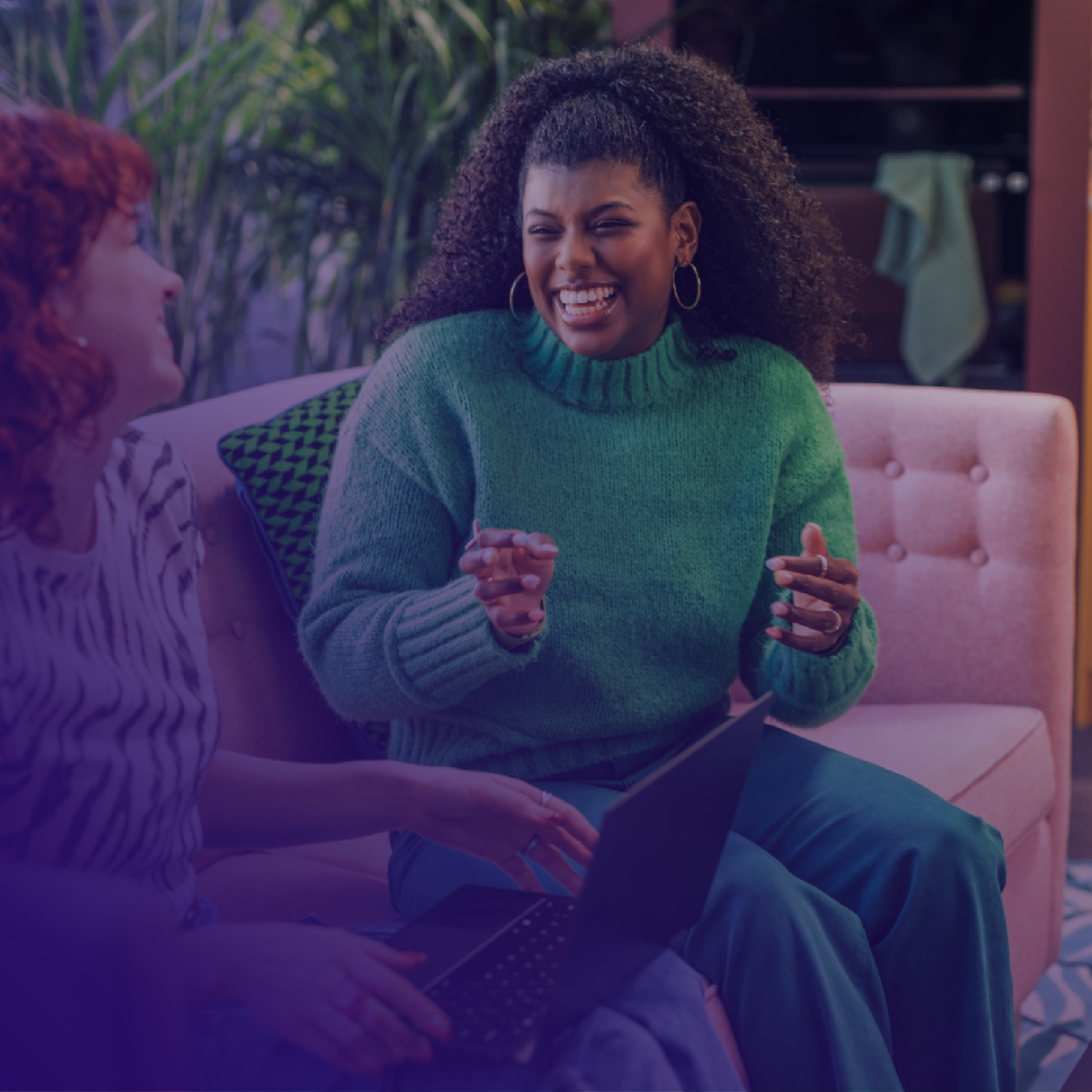 Two women having an engaging conversation about learning and dfevelopment