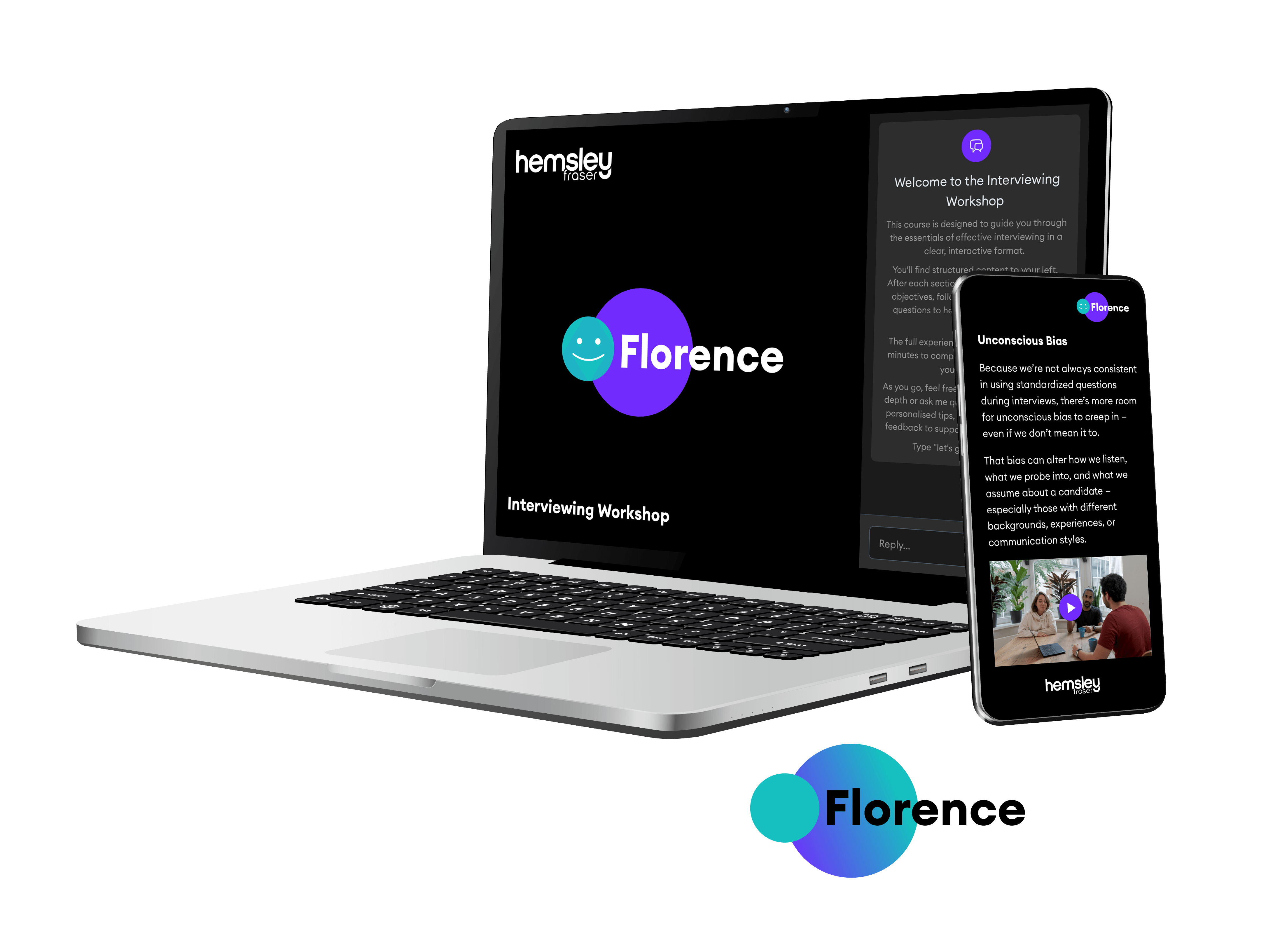 Florence AI Tool auf Laptop und Handy