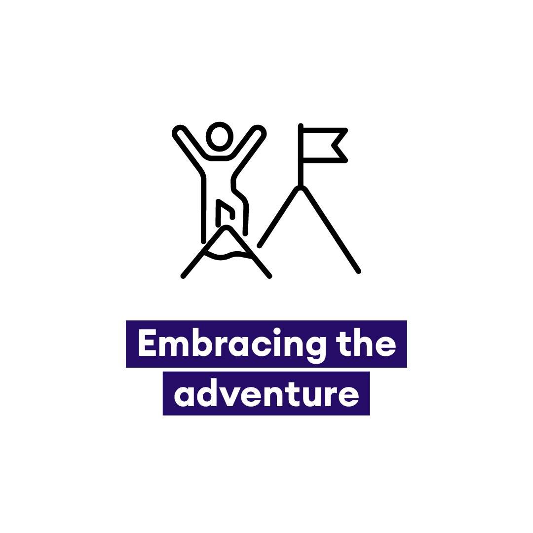 Embracing the adventure values icon