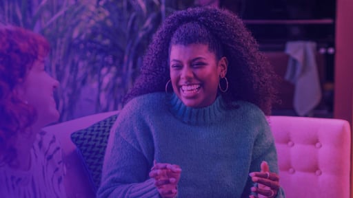 Lady engaging in conversation at work